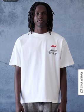 PacSun White World Racing Logo Short Sleeve Tee